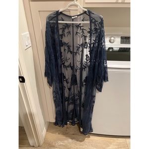 Forgotten Grace Navy Lace Kimono, Size S/M
